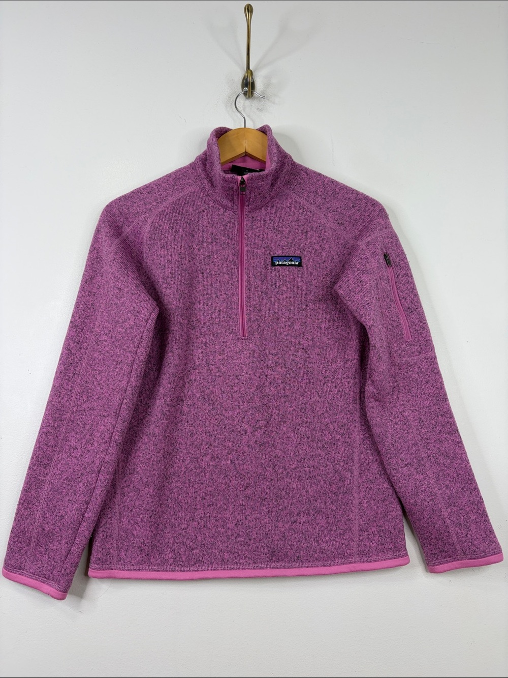 Patagonia Better Sweater Womens Small Marble Pink 1/4 Zip Fleece Pullover Jacket